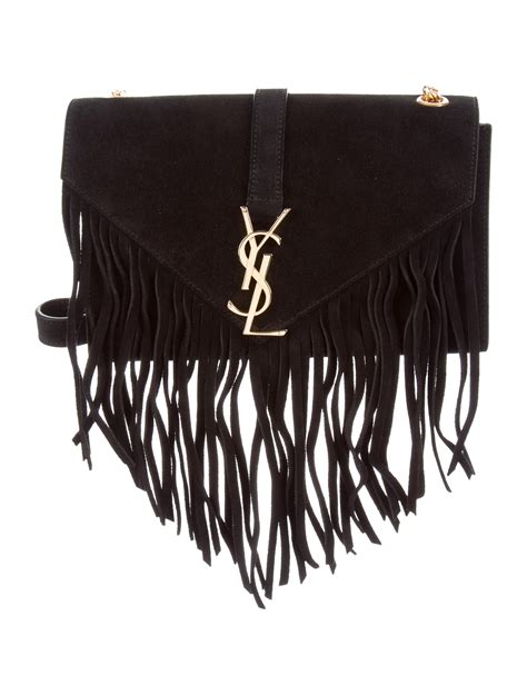 Saint Laurent Monogram Suede Fringe